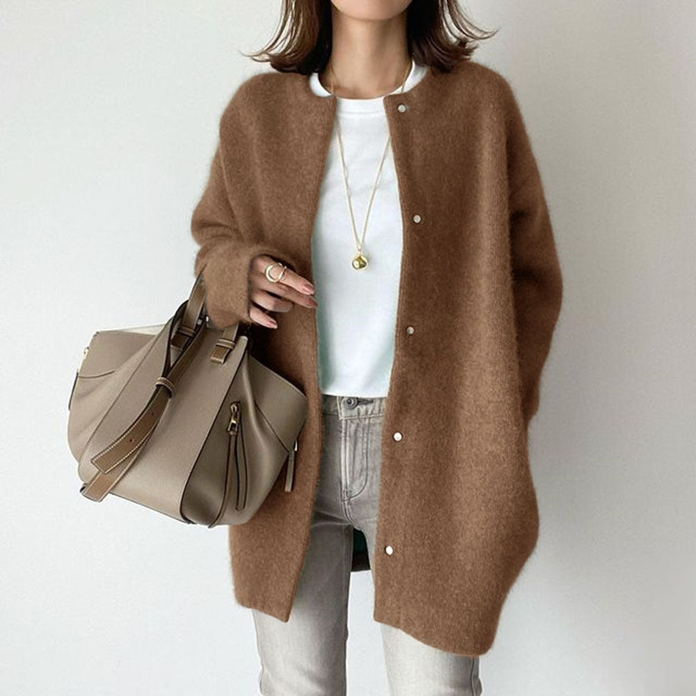 Soft Knit Button-Front Cardigan