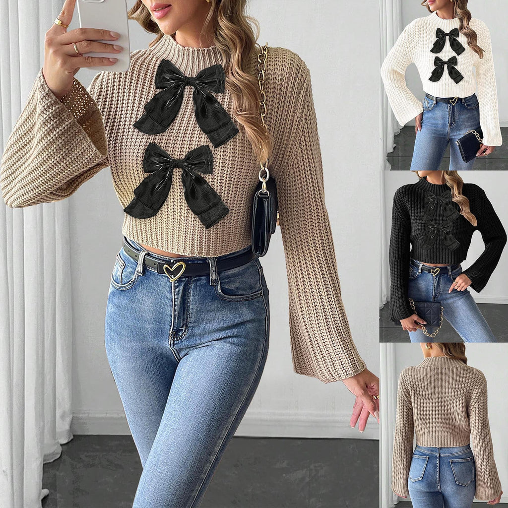 The MEEANT. Bow Detail Mock-Neck Sweater 🎀