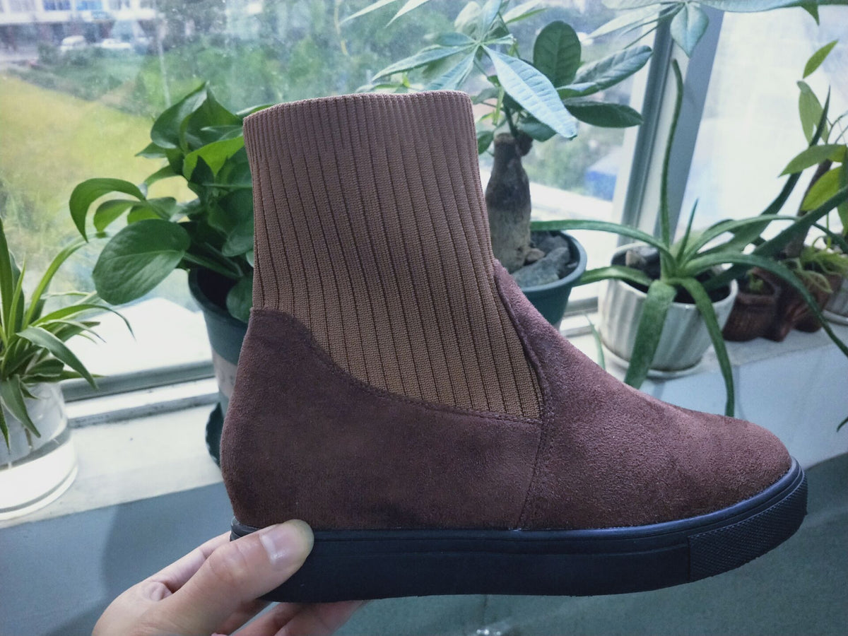 The MEEANT. Knit Cuff Ankle Boots
