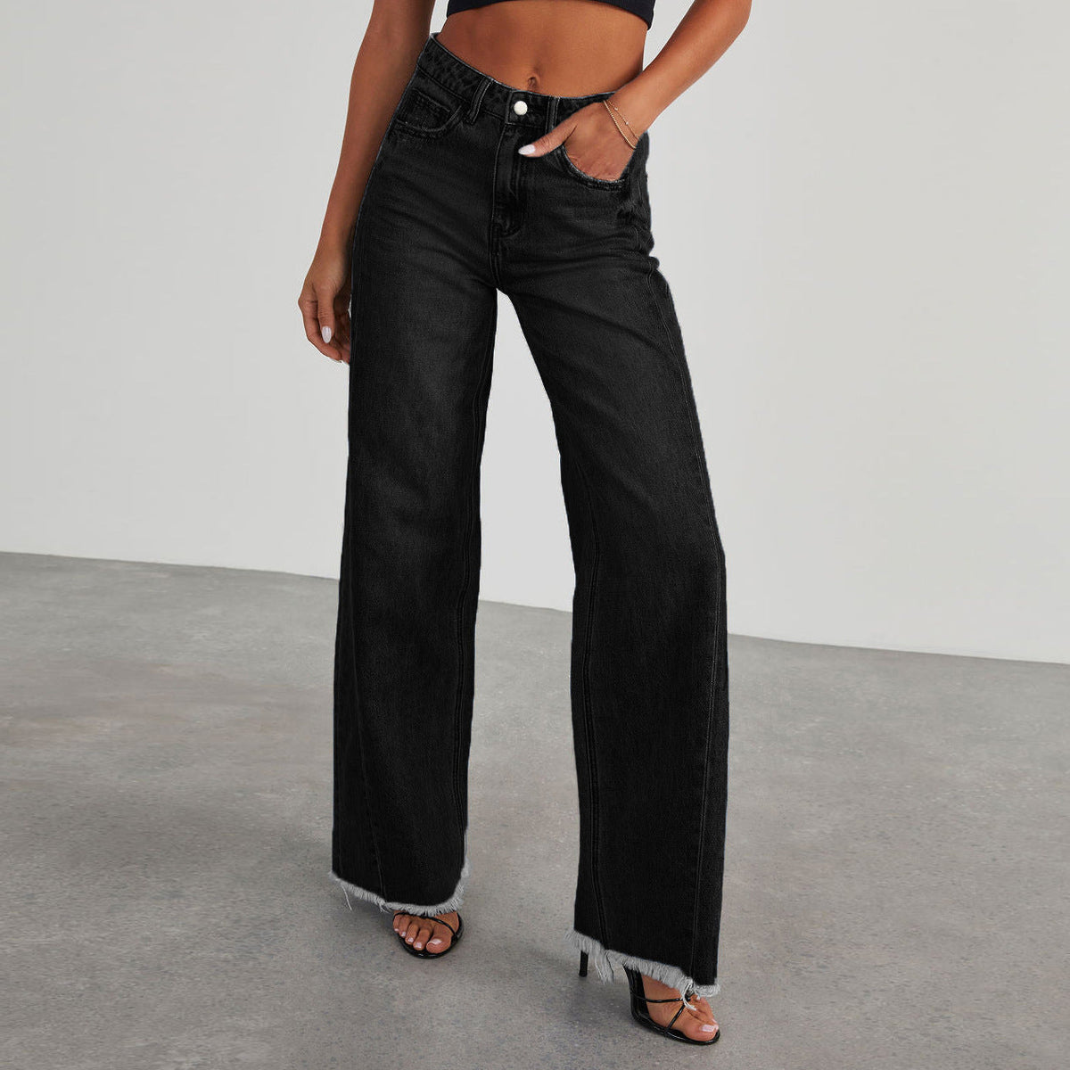 MEEANT. High-Waist Straight-Leg Jeans