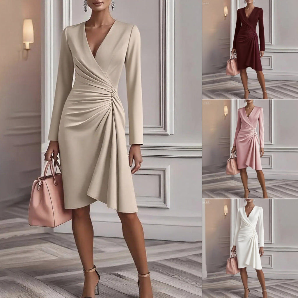 ✦ The MEEANT. Pleated Elegance Midi Dress