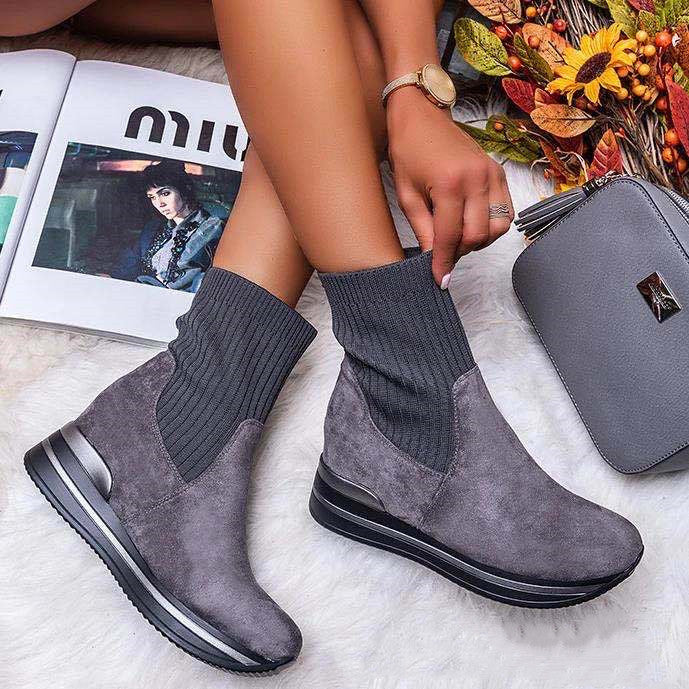 The MEEANT. Knit Cuff Ankle Boots