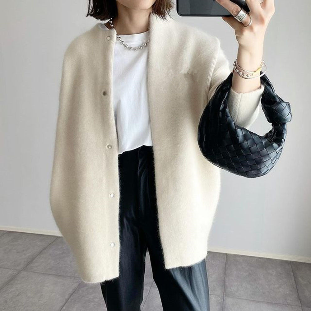 Soft Knit Button-Front Cardigan