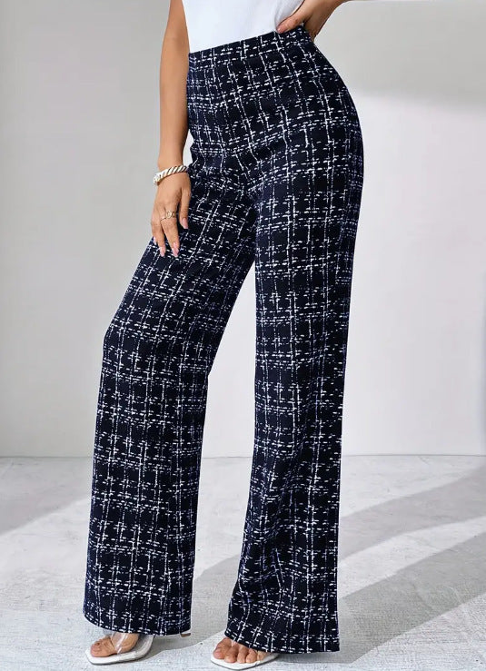 The Classic Plaid Straight-Leg Trousers