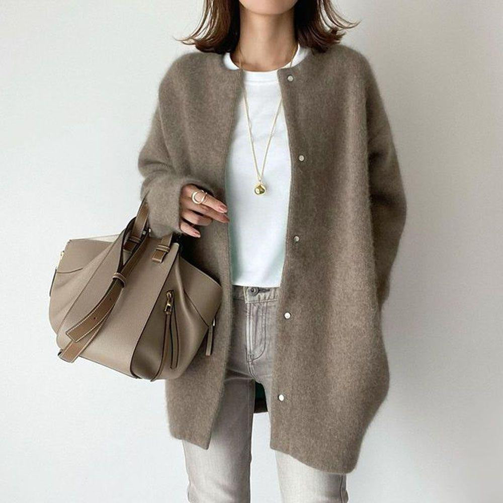 Soft Knit Button-Front Cardigan