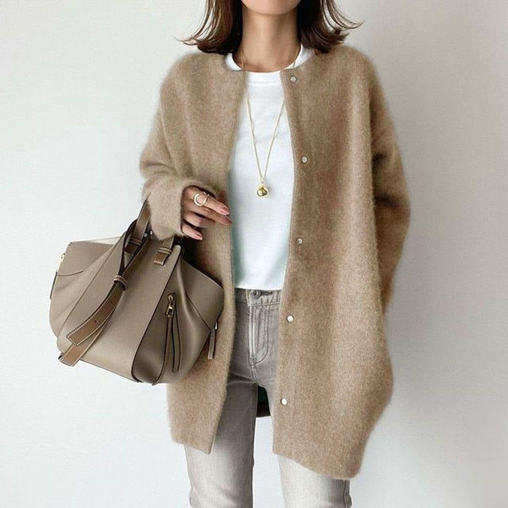 Soft Knit Button-Front Cardigan