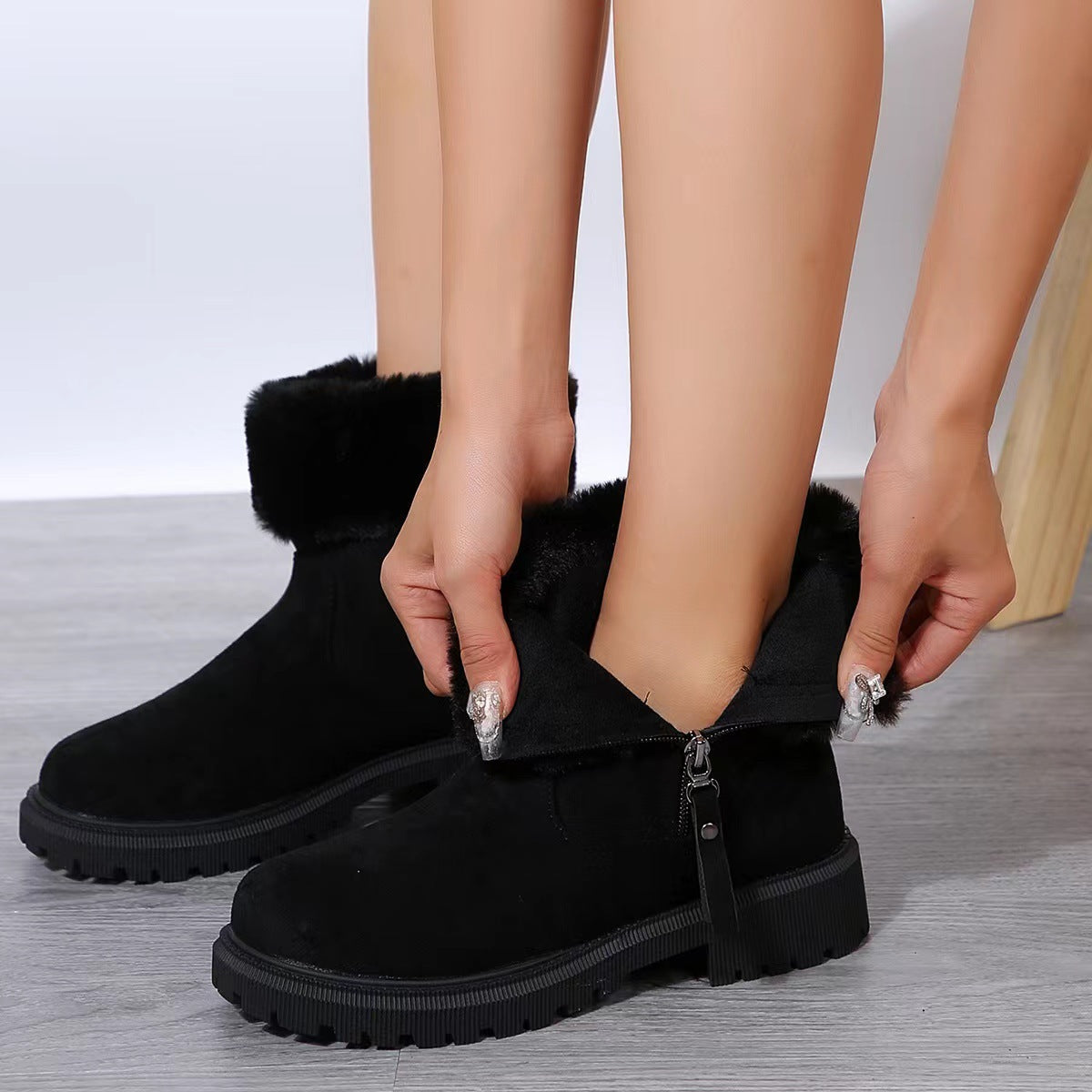 MEEANT. Plush Winter Boots | Side-Zip