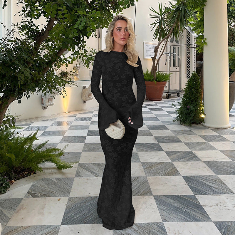 ✦ The MEEANT. Lace-Up Backless Maxi Dress