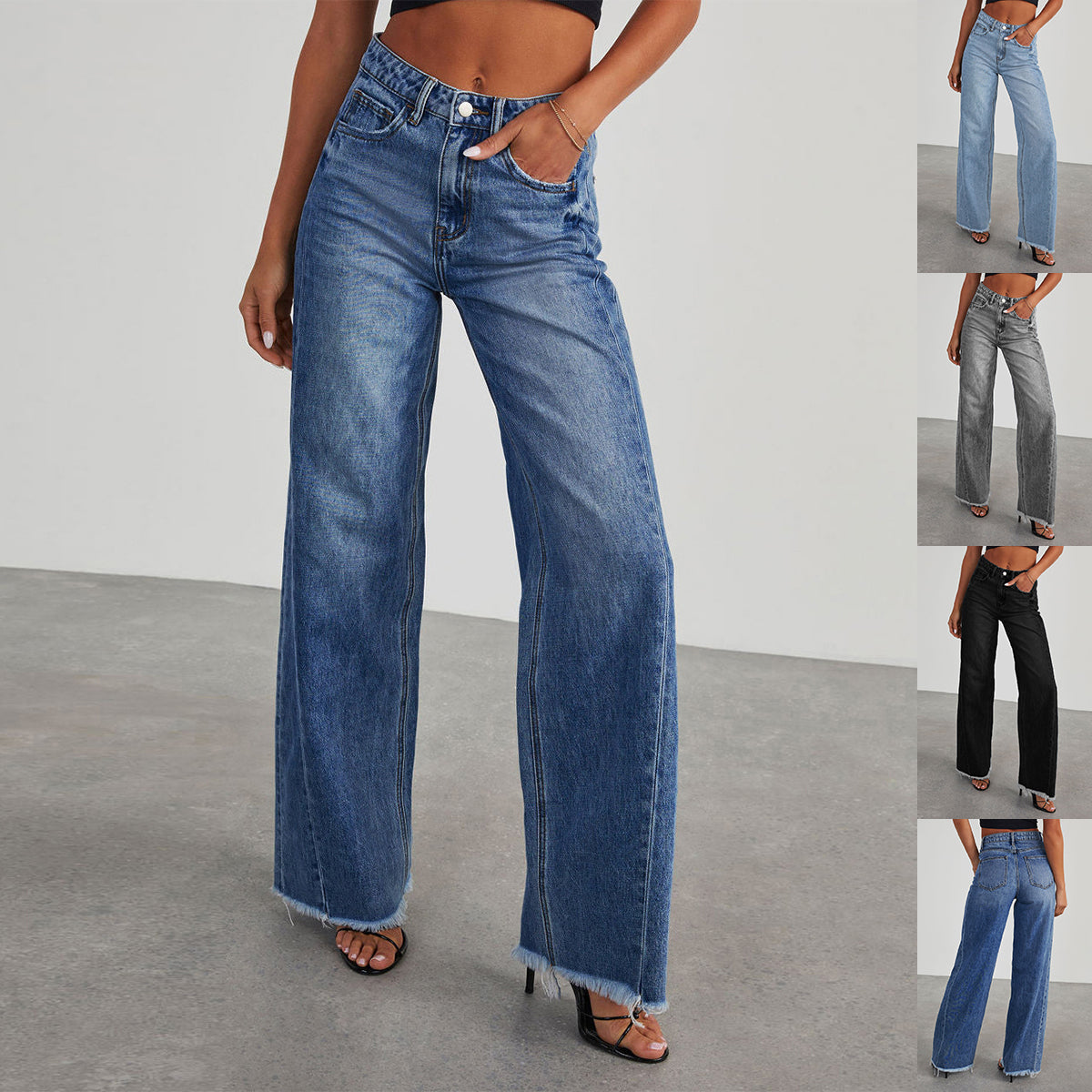 MEEANT. High-Waist Straight-Leg Jeans