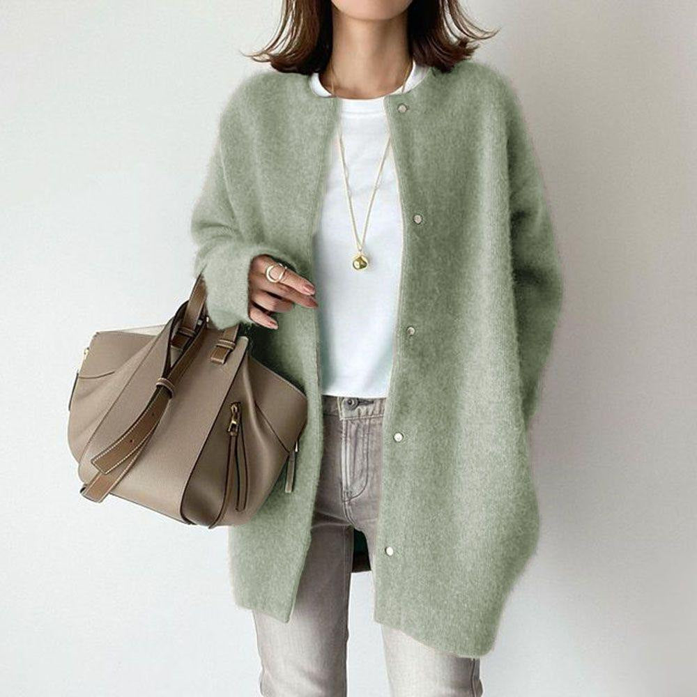 Soft Knit Button-Front Cardigan