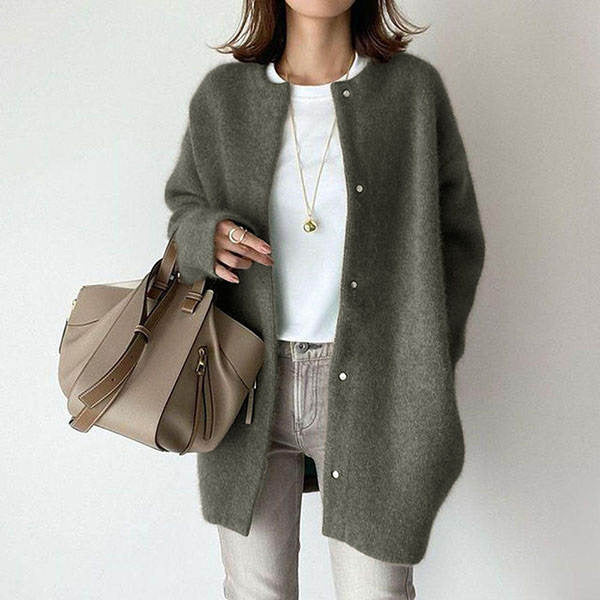 Soft Knit Button-Front Cardigan