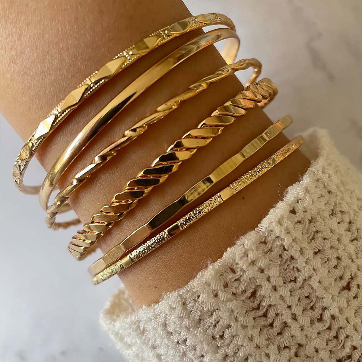 ✦ The MEEANT. Gold Layered Bracelet Set