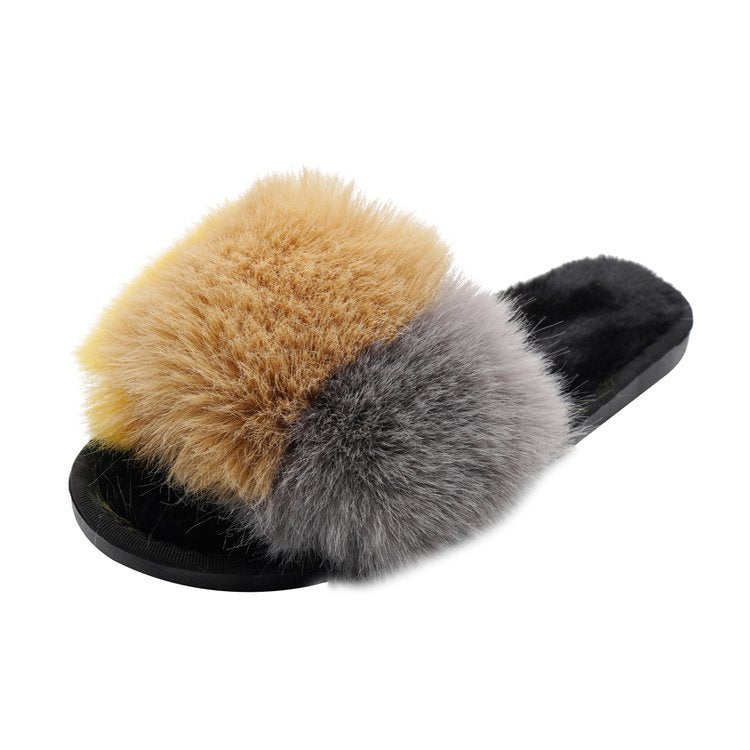 🖤 The MEEANT. Plush Cross-Band Slippers