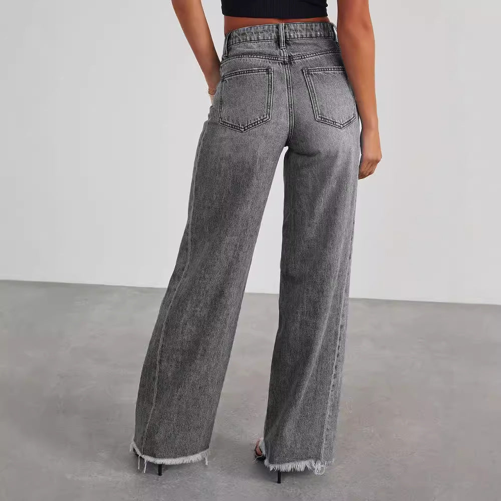 MEEANT. High-Waist Straight-Leg Jeans